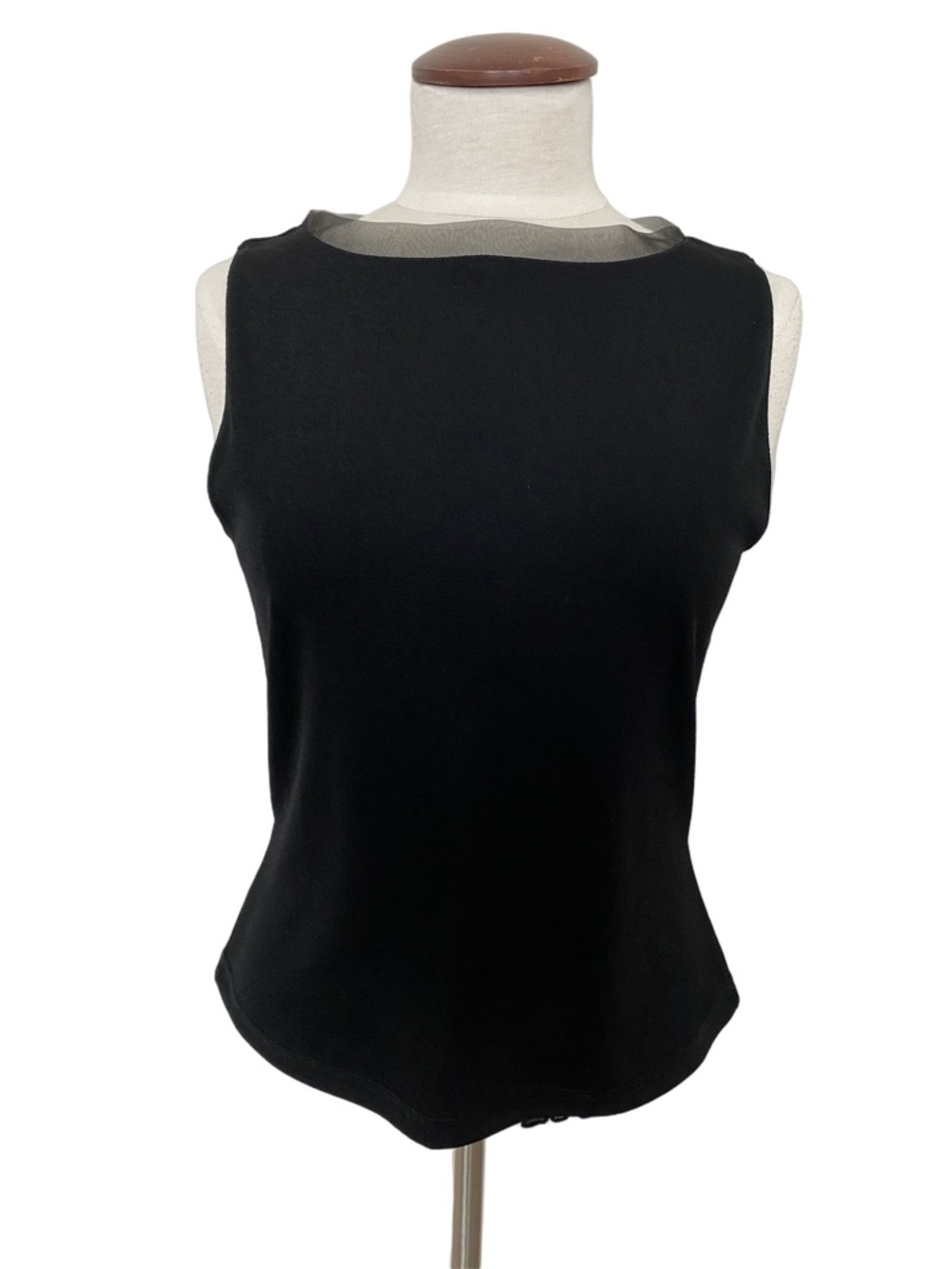 Jacob Black Sleeveless Boat-neck Blouse Top Lined Size L
